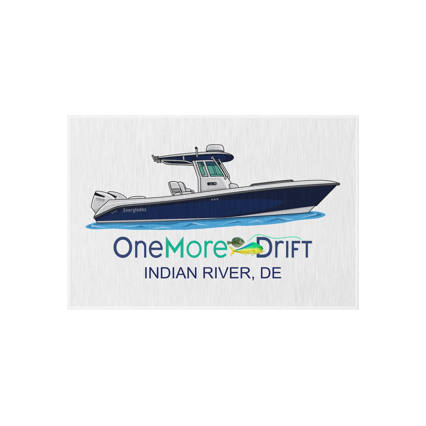 Outdoor Rug - 'One More Drift' Custom Boat Design (Indian River, DE)
