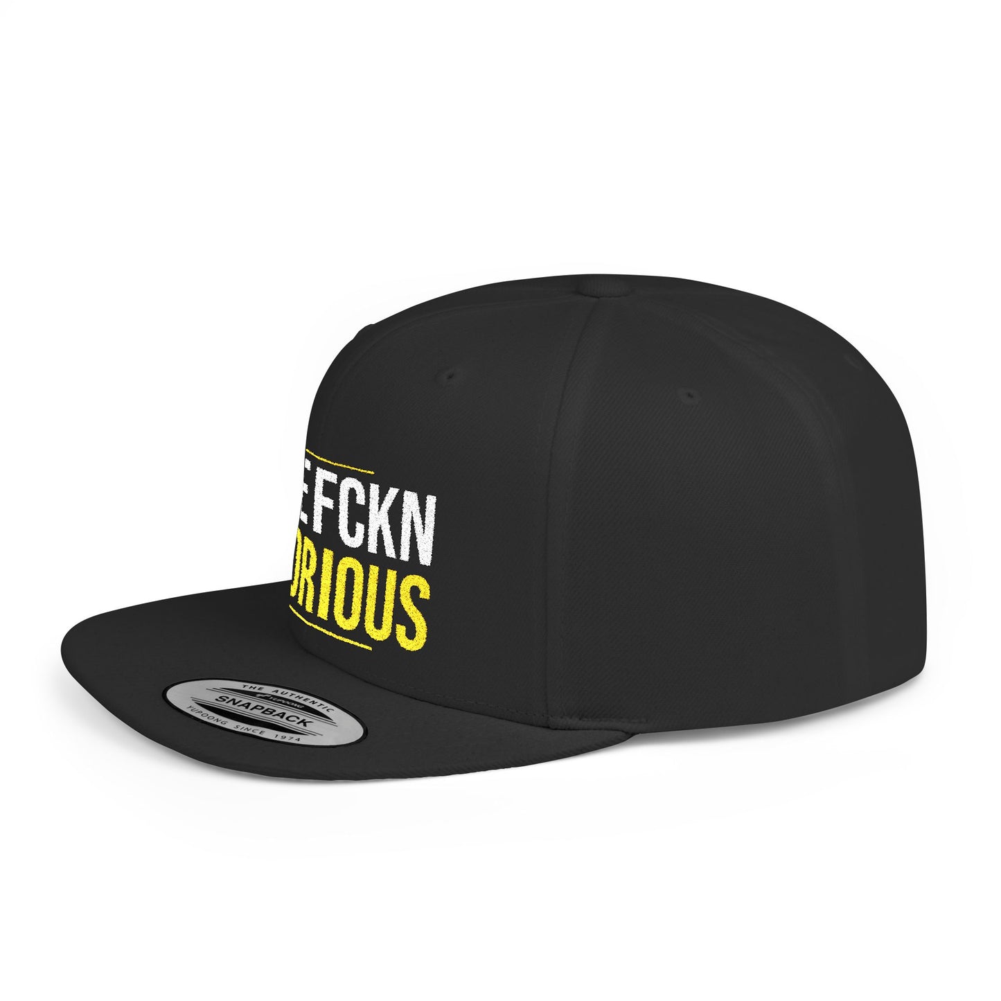 Snapback Hat — "LIVE FCKN GLORIOUS" Bold Embroidered Flat Bill