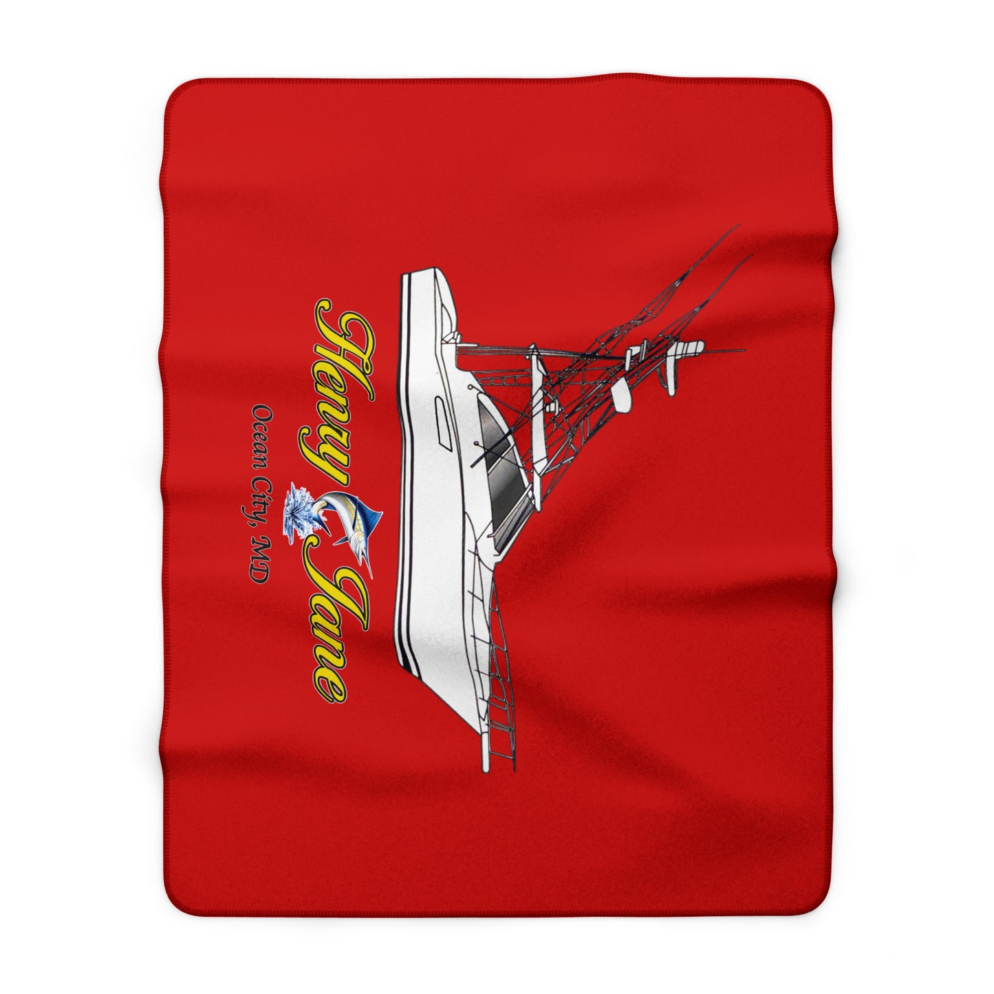 Personalized Fishing Boat Sherpa Blanket — 'Henry Jane'