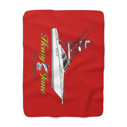 Personalized Fishing Boat Sherpa Blanket — 'Henry Jane'