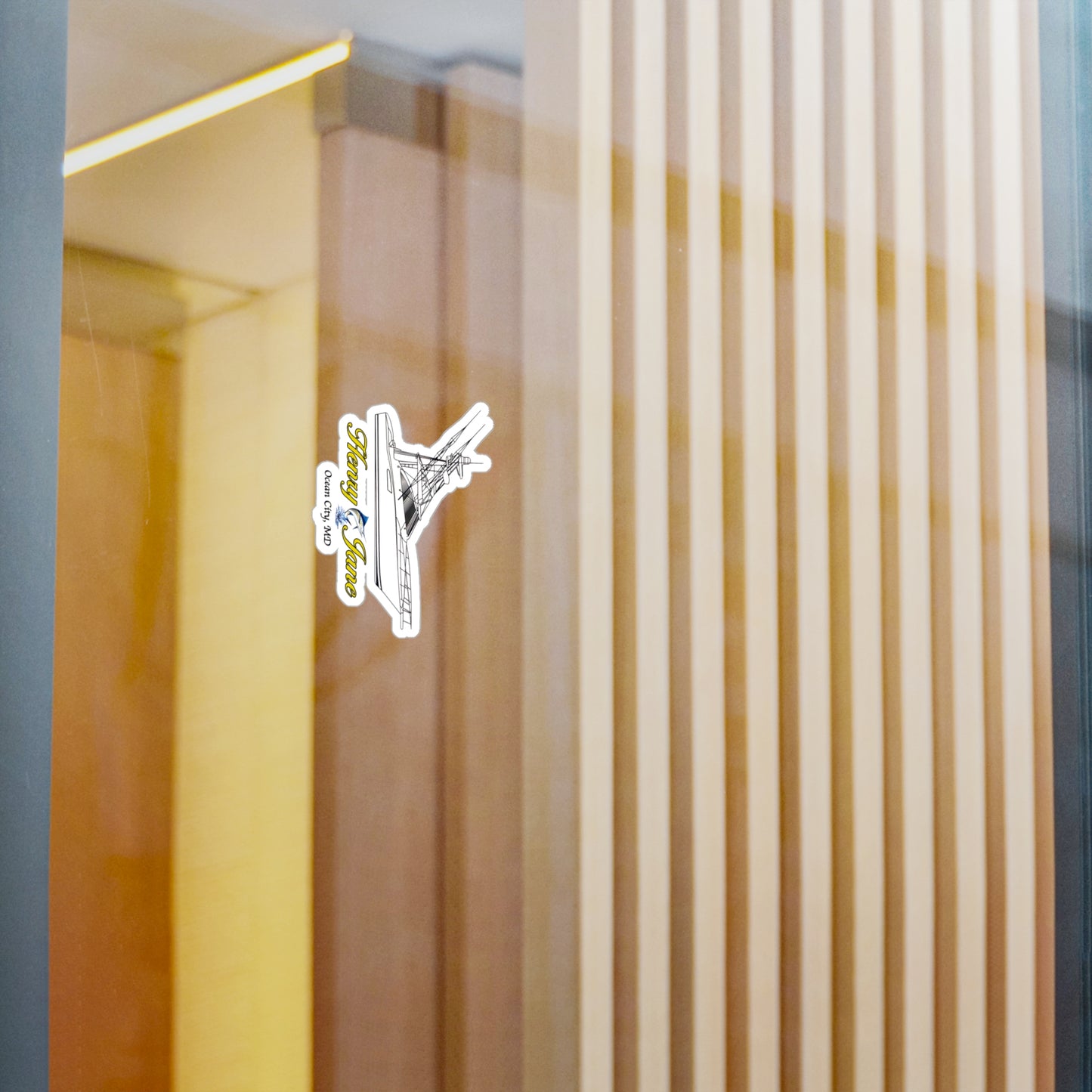 Ship Illustration Kiss-Cut Vinyl Sticker — "Henry Jane" Ocean City MD Decal