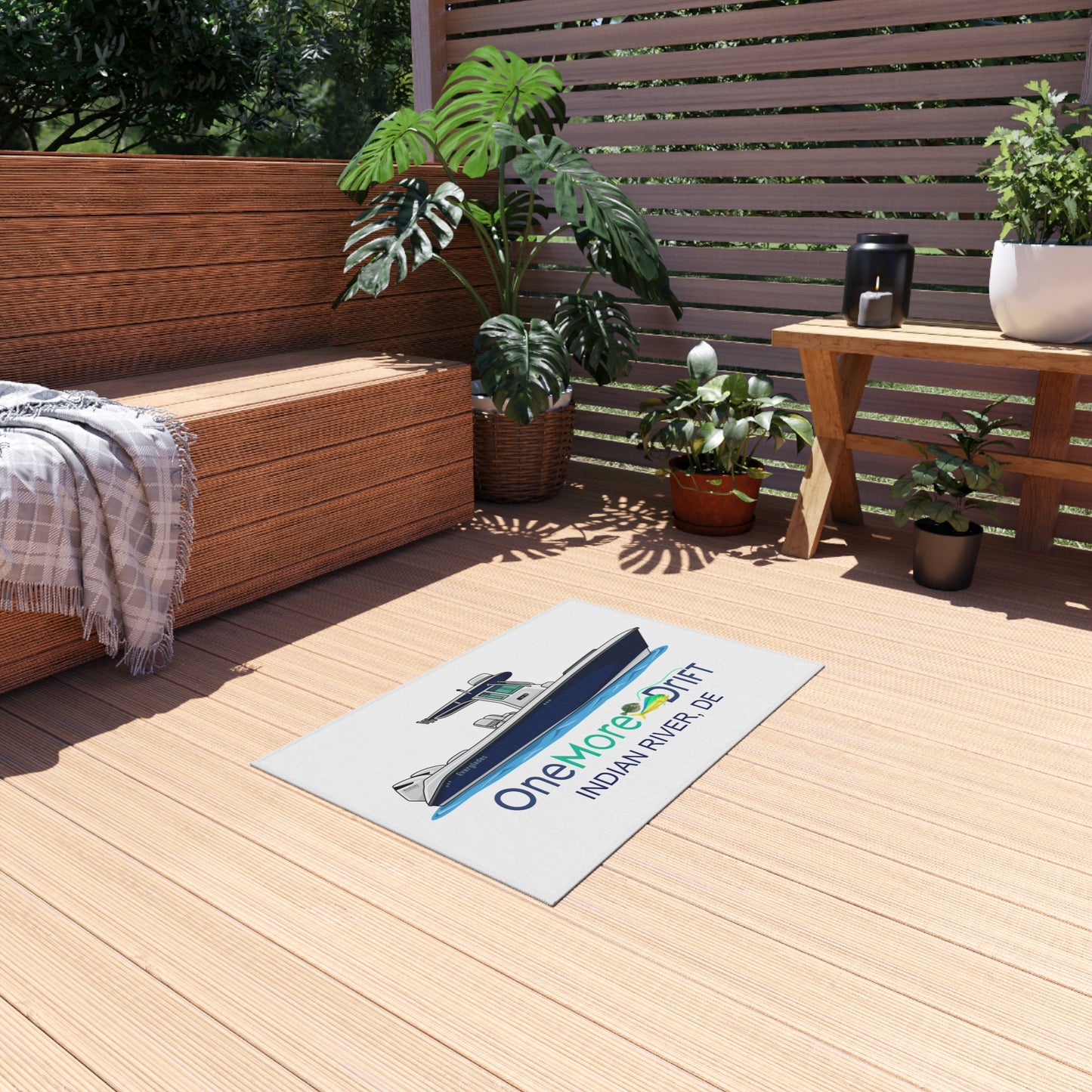 Outdoor Rug - 'One More Drift' Custom Boat Design (Indian River, DE)